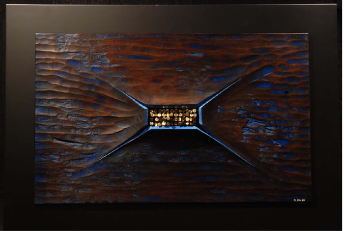 Emersione, legno e bronzo, anni '90, 100 x 90 cm