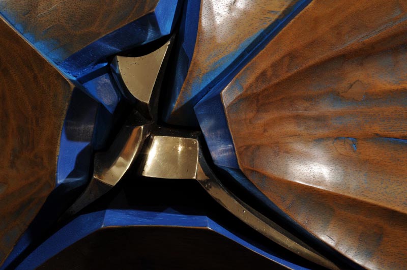 Particolare Vulcano sottomarino, legno e bronzo, 2009, 78 x 76 cm