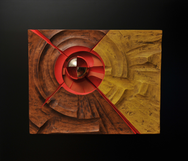 Energia circolare, legno e bronzo, 2012, 72 x 85 cm