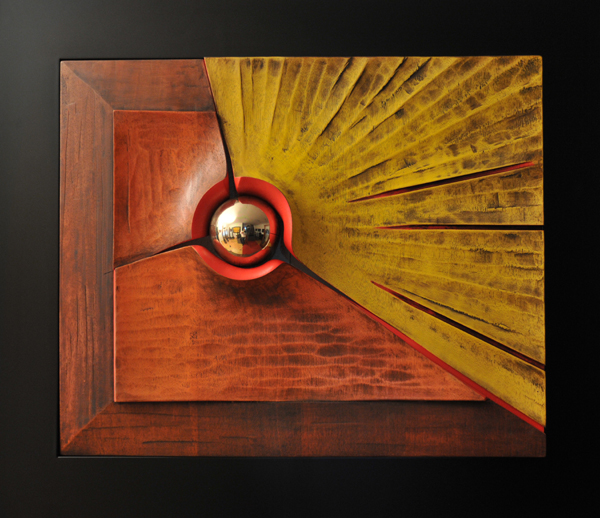 Energia emergente, legno e bronzo, 2012, 78 x 90 cm