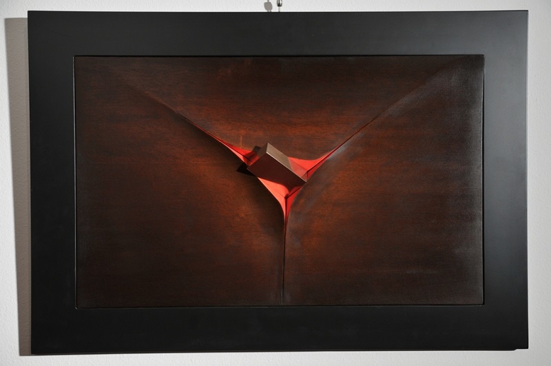 Energia cosmica, legno e bronzo, 2012, 55 x 80 cm