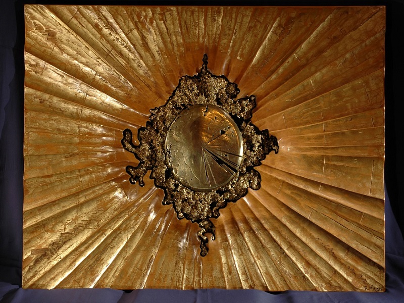 Sole, legno e bronzo, 2008, 160 x 80 cm