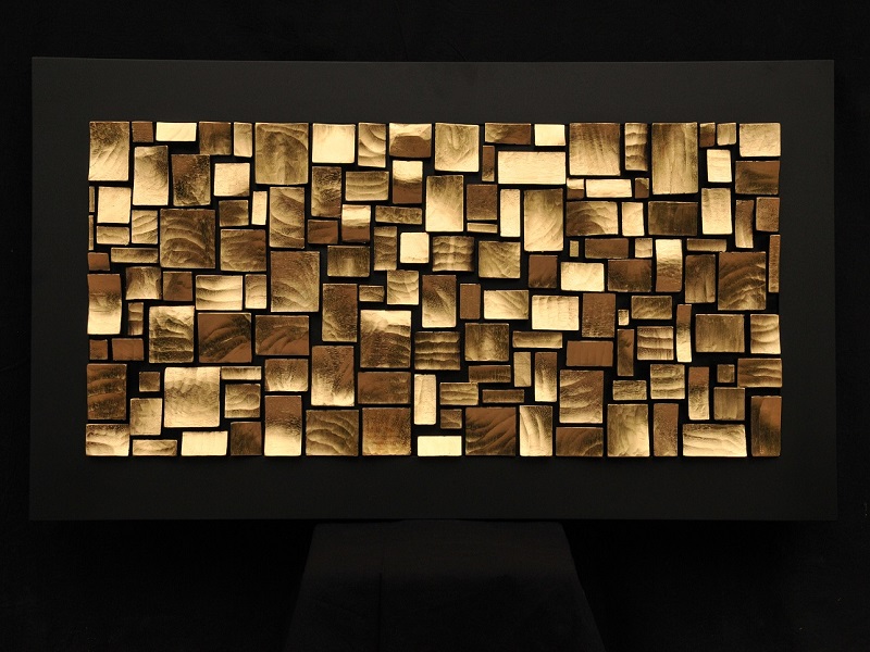 Mosaico di tessere, Legno, 2013, 70 x 140 cm