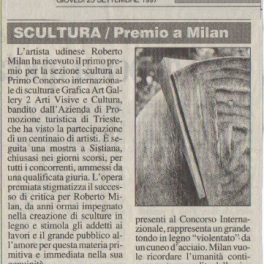 Scultura, premio a Milan - Articolo