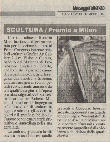 Scultura, premio a Milano - Articolo